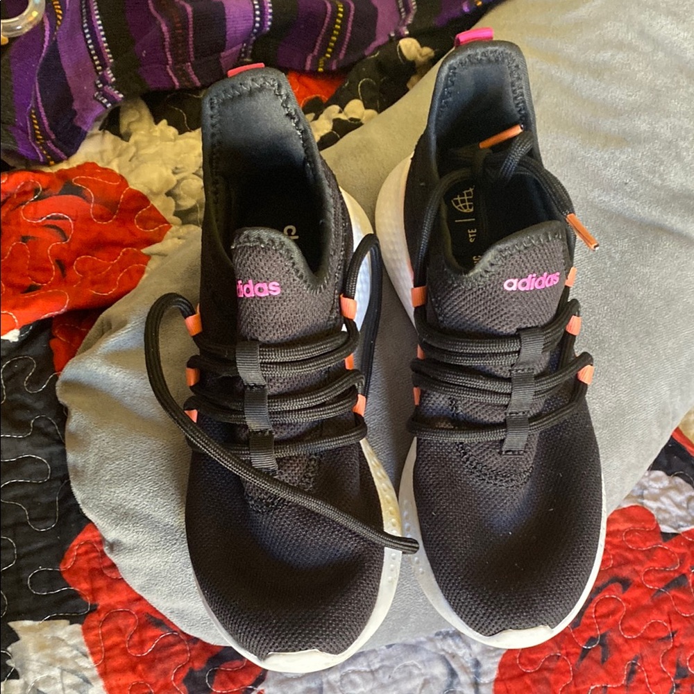 Adidas Black and Pink Women's Sneakers